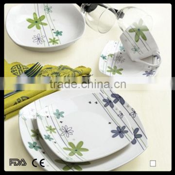 20pcs decal square of new bone china dinner set