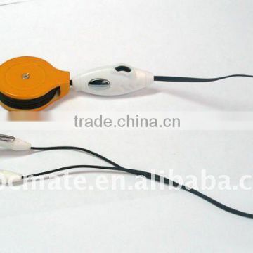 retractable in-ear earphone with microphone