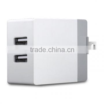 Newest design OEM 5V 3.6A 2 port usb wall charger US foldable plug adapter with LED indictor for cellphone tablet UE