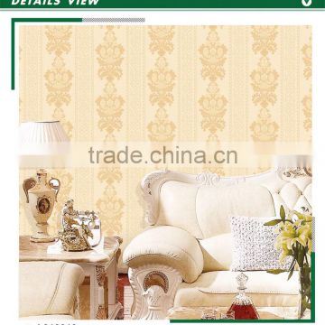 2016 new embossed vinyl coated wallpaper, traditional wide stripe wall covering for room , art wallcovering online