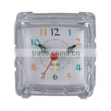 transparent analog snooze silent alarm desk clock with light