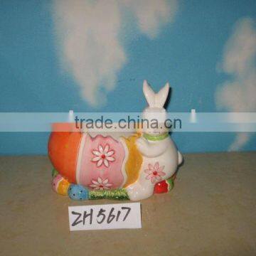 Ceramic Colorful Easter Rabbit Jar