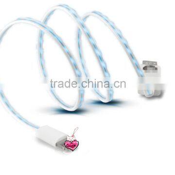 Flash cable with EL light for samsung/HTC/LG/iphone 4/iphone 5/iphone6