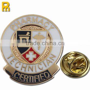 Custom logo metal company name badge / club pin / school badge pin