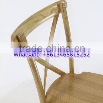 Antique Oak Natural Stackable X Back Farm Chair photo-2