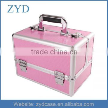 Medium Beauty Make up Nail Cosmetic/Salon Box Vanity Aluminium Case in Pink ZYD-HZ302