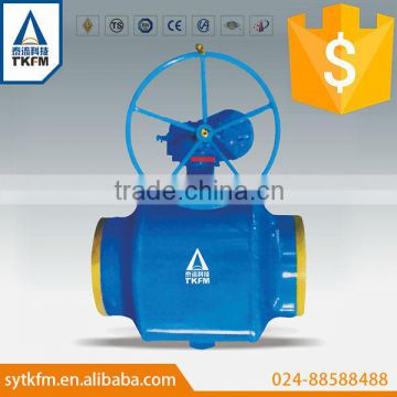 Worm gear operated type forged steel fully welded trunnion mounted ball valve