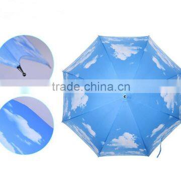 Auto Straight Blue Sky White Cloud Umbrella Wholesale photo-2