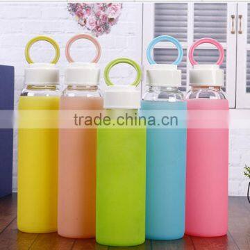 BPA Free Wholesale Silicone Sleeves Glass Bottle for Water