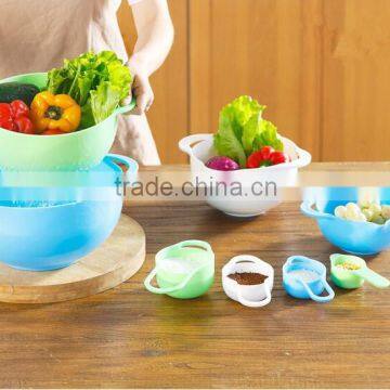 Pomotional Rainbow colors Plastic bowls and Measuring spoons set for promotion gift