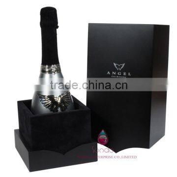 China manufacturer customs luxury black matt wine wooden box