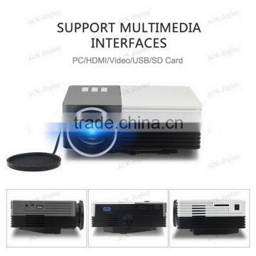 Portable Mini HD 1920 x 1080 Video Projector Keystone Correction 3.5mm Jack / DC / VGA / HDMI / USB / AV / SD Card for PC / TV H