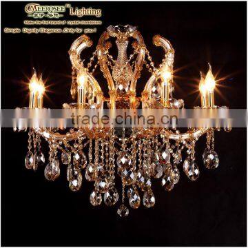 2013 Gallary Single Hang Led Lamp, Lights Amber Crystal Led Lighting Sale Chandelier MDS38-L8