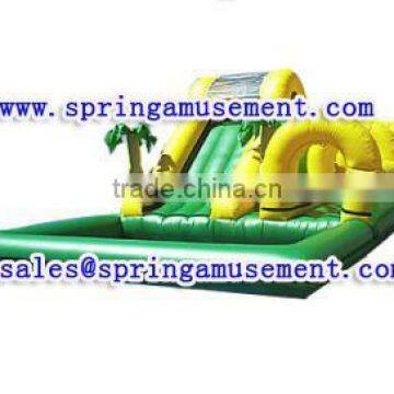 Palm tree inflatable slide, jungle water slide, children inflatable pool with slide SP-PS015