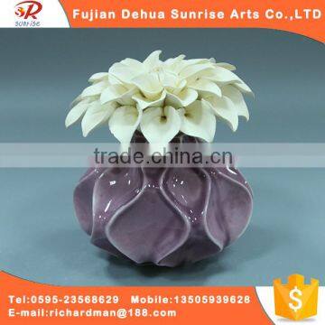 Aroma ceramic stripe texture decorative flower vase