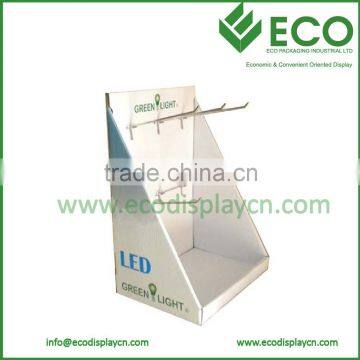 Cardboard Counter Top Display With Hooks, POP Cardboard Counter Display