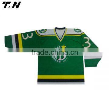 2015 Latest full sublimation Christmas printing v-neck ice hockey jersey