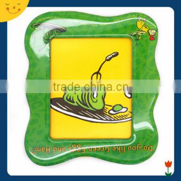 Green color yellow color photo frame fridge magnet