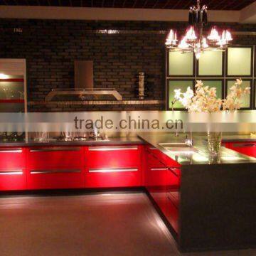 Red wooden kitchen cabinet lacquer kitchen cabinets