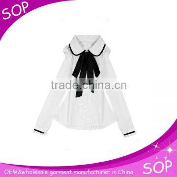 White shirt school girl uniform custom made school uniforms in China