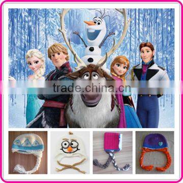 wholesale winter frozen elsa anna olaf baby hat crochet cartoon knit hat for kids