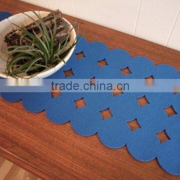 blue felt desk runner ,large long felt mat in different shapes