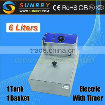 Counter Top Potato Fryer 1 Tank 1 Basket With Timer Water and Oil Electric Fryer (SY-TF16B SUNRRY)