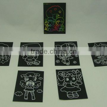 Black Front Multicolor Scratch-Art Paper Engraving art/Engraving card/Scrape foil/foil card