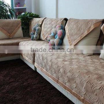 Satin polyester fabric sembroidery sofa cover