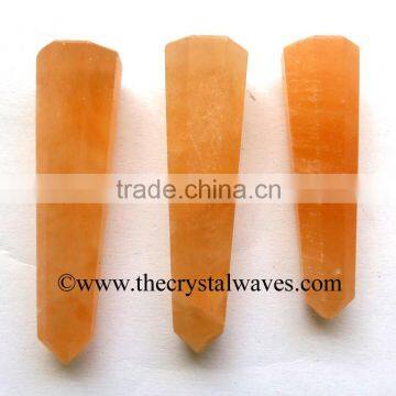 Orange Selenite wholesale Pencil 6 to 8 Facets Single Terminated Point Khambhat Gujarat India crystal waves