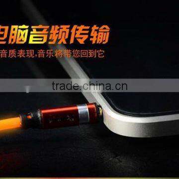 new design EL GLow 3.5mm audio cable/el glow data cable for Iphone 6/el earphone for mobile phone