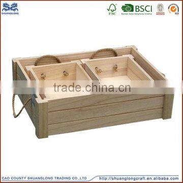 china factory selling FSC handle wooden crate box