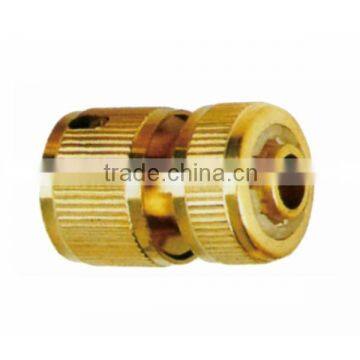 1/2" brass hose connector with water stop