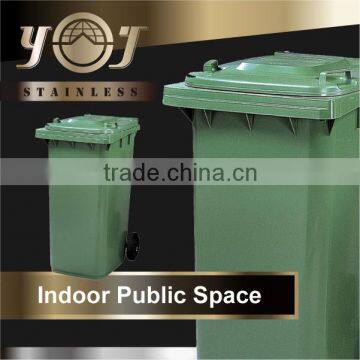 Taiwan Green Waste Can Plastic Waste Bin 120Liter Polyethylene Trash Can