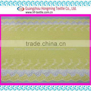 Yellow Cotton floral skirt water soluble Organza embroidery lace fabric (HPX220958)