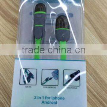2 In1 Usb Cable Usb Data Cable for Iphone/samsung