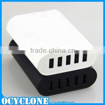 Hot multiple 5 Port USB Charger Wall Charger with Smart Power Technology