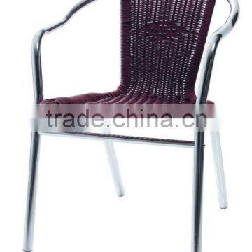 Patio restaurant furniture round wicker aluminum chair