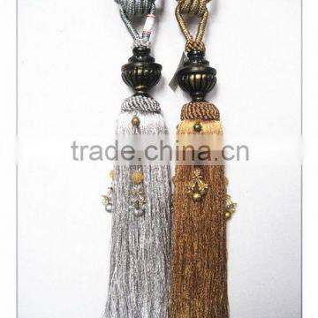 plaster curtain tieback with copper beads, tassel for curtain