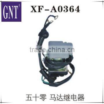 Excavator engine starter motor relay