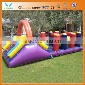 Shake Inflatable Obstacle course with slide and barrier