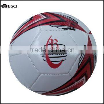 Machine Stitched White And Red Size 5 Soccer Ball Hot Selling