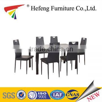 MDF top black modern style dining table sets