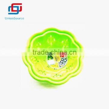 Flower Brim Fruits Green Plastic Basket