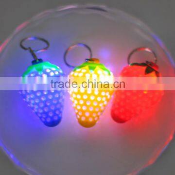 2016 Fashion Cute Plastic Strawberry Key Holder, Multicolor LED Key Ring Unisex/ photo-2