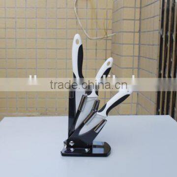 Best Tool for Cutting Double Injection Handle Black and White Color Handle General Use Ceramic Knife Set in Block