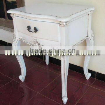 French European Bedside Tables - Antique White Bedroom Sets Furniture