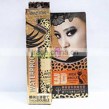 2015 Excellent Quality black color 3d Fiber Lashes Mascara Leopard Tube