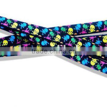 Coloful skull image printed shoelaces