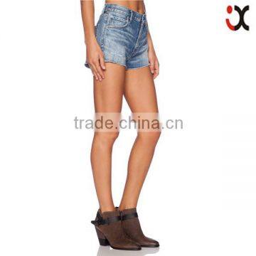 2015 raw cut hem vintage design denim stretch shorts jeans shorts women JXQ1102